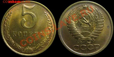 5 и 50 копеек 1961 (в штемпельном блеске) до 9.10.12 в 23-00 - 5kop1961