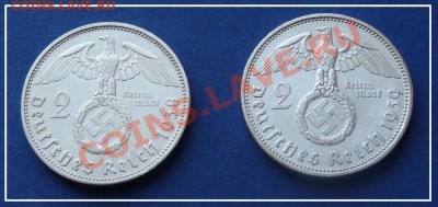 Германия 2 марки 1938, 1939 гг. до 10.10.12 в 22.00 мск - 2 марки 1938, 39 рев