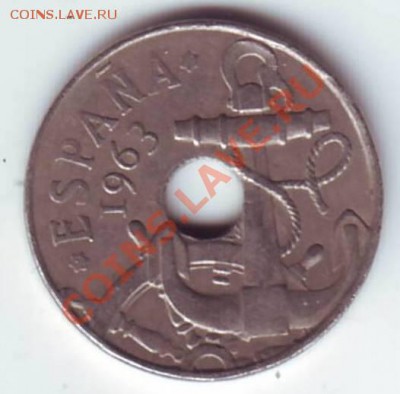 Испания. 50 Сентимо. 1963.Якорь до 12.10 в 22.00 Мск - 50 сентимо 2