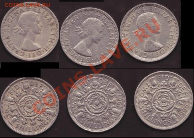 Великобритания. 2 шиллинга 1965, 1966, 1967 - 2 ШИЛЛИНГА 1967, 1966, 1965