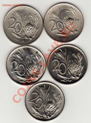 ЮАР 20 центов 1965-1980 (5шт.) до 15.10.12 в 22.00мск (3217) - img114