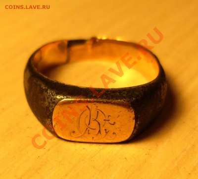 кольцо-печатка железо+золото - ring1