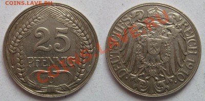 25 пфеннигов 1910 D - 25 пфеннигов Д.JPG