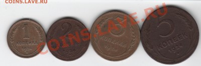 НАБОР МОНЕТ 1924 ГОДА . 1,2,3,5 КОПЕЕК... До 14.10   22.00 - набор 1924