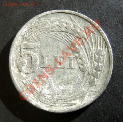 РУМЫНИЯ 5 лей (1942) цинк до 16.10. (22.00) - Румыния 5 лей (1942) Р