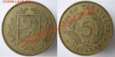 Финляндия 5 марок 1931 до 18-10-12 22-00 - Финляндия 5 марок 1931