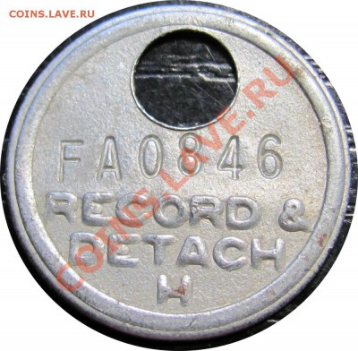 S74 Жетон (бирка) Record & Detach FA0846 до 19.10 в 22°° - S74 Record&Detach_1