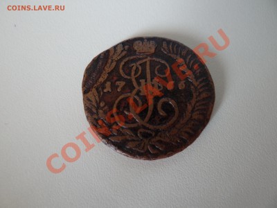 2 копейки 1766 года. Желтая. Брак. - 1
