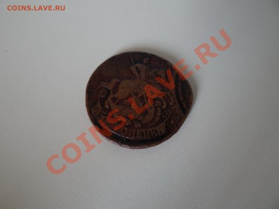 2 копейки 1766 года. Желтая. Брак. - 2