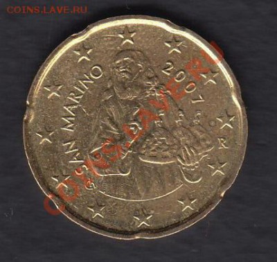 Сан-Марино 20 центов 2007 до 16.10.2012 22-00 - евро а