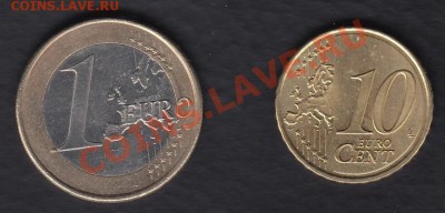 Испания 1 евро 2007 и 10 центов 2008 до 16.10.2012 22-00 - евро р