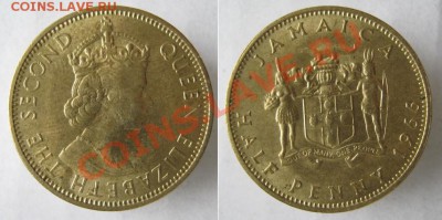 Разная инострань - 318 4 Ямайка пол пенни 1966 2