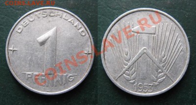 Разная инострань - 322 5 ГДР 1 пф 1953 А