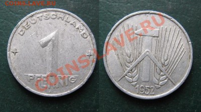 Разная инострань - 322 4 ГДР 1 пф 1952 А