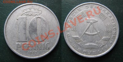 Разная инострань - 324 5 ГДР 10 пф 1963