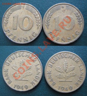 Разная инострань - 325 1 2 ФРГ 10 пф 1949