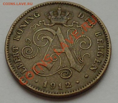 БЕЛЬГИЯ - 2 сентима 1912 - до 22 ОКТЯБРЯ - 194