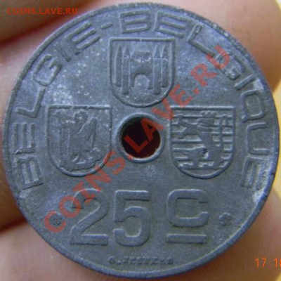 25 сантимов Бельгия 1944г. цинк - DSCN2891_thumb