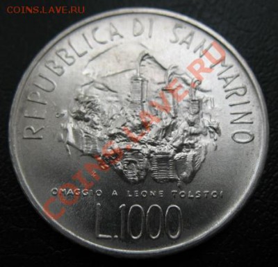 1978 г, Сан Марино, 1 000 L, Толстой,  до 23.10 в 21-00 мск - 78 толстой а