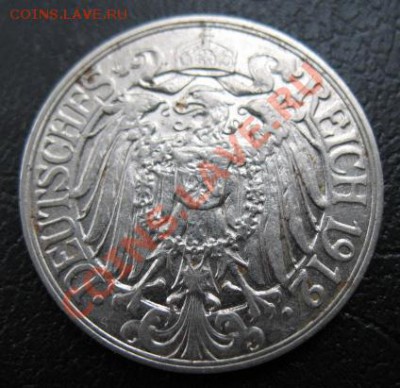 1912 г, Германия, 25 пф, D, до 23.10 в 21-00 мск - 25 12 а