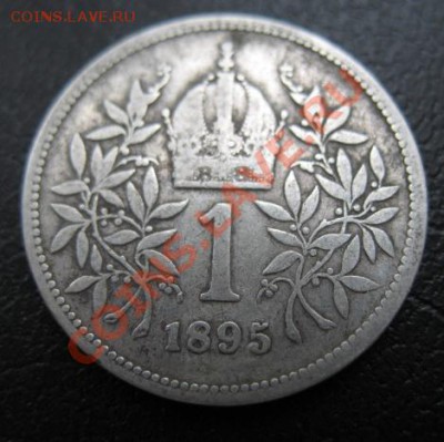 1895, Австрия, 1 кр, серебро, до 23.10 в 21-00 мск - 1895 1