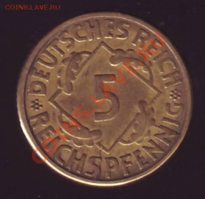 ВЕЙМАР.5 РЕЙХСПФЕННИГОВ. 1926.А. до 24.10.12 в 22.00мск - Германия. 5 пфенигов. 1926.А.2.JPG
