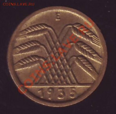 ВЕЙМАР.5 РЕЙХСПФЕННИГОВ. 1935.Е. UNC.до 24.10.12 в 22.00мск - Германия. 5 пфенигов. 1935.Е.1.JPG