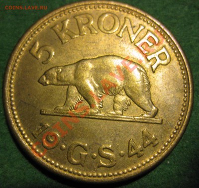 Гренландия 5 крон  1944  нечастая. - grönland5kronor1944 001.JPG