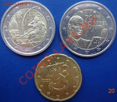 2 евро 2006 (Ит), 2 евро 2010 (Фр), 20 ец 2002 (Фин) - Набор евро (2)