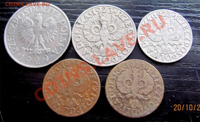 T82 Подборка Польши 1923-1929 5 шт. с рубля! до 26.10 в 22°° - T82 Poland 5 pcs_2