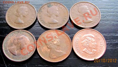 T84 Канада подборка 1¢ 6 шт 1954-55-57-64-78-04 26.10 в 22°° - T84 1c 6 PCS_2