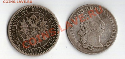 12 талера 1764г А и 1 марка 1865г,2к 1757г перечекан с обл - 8