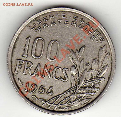 ФРАНЦИЯ 100 ФРАНКОВ 1954В ДО 01.11.12 В 22.00МСК (3485) - img625