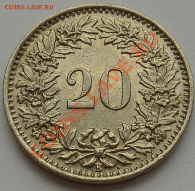 ШВЕЙЦАРИЯ - 20 раппен 1959 - до 1 НОЯБРЯ - 375