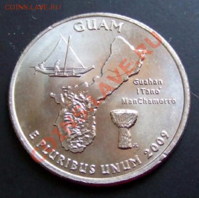 4 доллара (2009) Гуам до 30.10 (22.00) - США квотер (2009) GUAM А