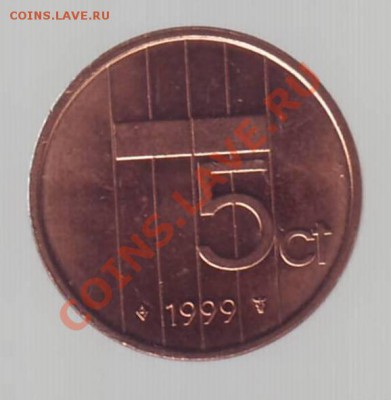 НИДЕРЛАНДЫ. 5 ЦЕНТОВ. 1999г.БЛЕСК. до 02.11.12 в 22.00мск - 5 центов 1999 2