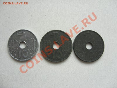 5 и 10 пфеннигов 1940 A. Цинк. Дырка. - 10 пф дырка - 1
