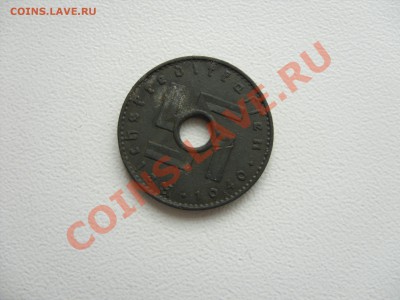 5 и 10 пфеннигов 1940 A. Цинк. Дырка. - 5 пф дырка - 2