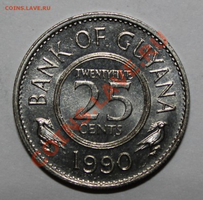 ГАЙАНА 25 центов 1990 aUNC – С РУБЛЯ  до 1.11.12 22-00 мск - IMG_3934.JPG