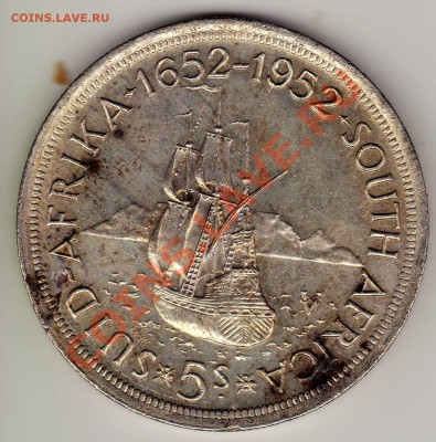 Ag Ю.Африка 5 шиллингов 1952 Кейптаун до 05.11 в 22ч (3478) - img755