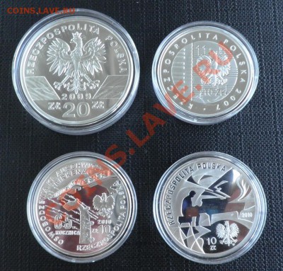 Польша, 4 серебренные монеты - Poland.10and20zl.various.Rv