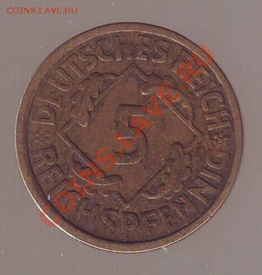 ВЕЙМАР. 5 РЕЙХПФЕННИГОВ. 1925 A. до 07.11.12 в 22.00мск - веймар 5 рпф 1925 а 2.JPG