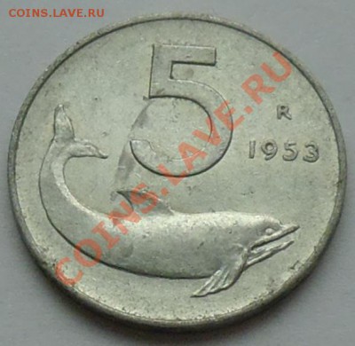 ИТАЛИЯ - 5 сантимов 1953 - Дельфин - до 8 НОЯБРЯ - 560