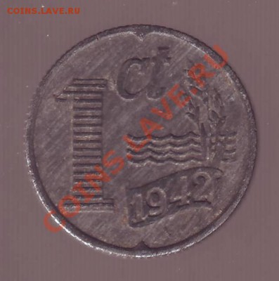 НИДЕРЛАНДЫ.1 ЦЕНТ.ОККУПАЦИЯ.1942г. до 07.11.12 в 22.00мск - нидерланды 1 цент 1942 2.JPG