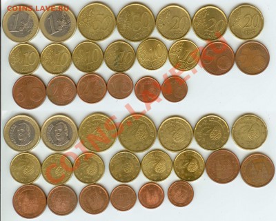 21 монета Испанских евро и центов до 15.00 мск 10.11.12 - Евро Испании