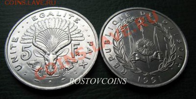  прайс на 24 марта 2013 г. - 12 ДЖИБУТИ 5 франков 1991 г. - UNC- = 70.JPG