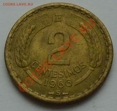 ЧИЛИ - 2 центесимо 1966 - АНДСКИЙ КОНДОР - до 10 НОЯБРЯ - 575