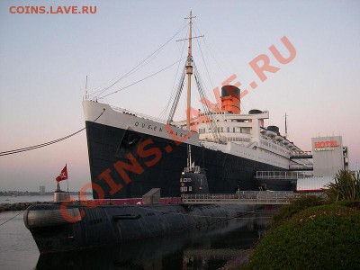 Монеты с Корабликами - Лайнер Queen Mary2 назвали в честь судна Queen Mary