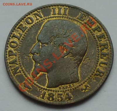 ФРАНЦИЯ - 5 сантимов 1854 B - до 12 НОЯБРЯ - 749