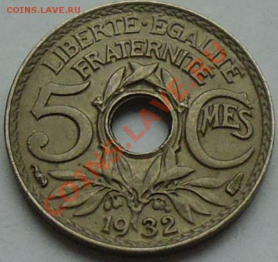 ФРАНЦИЯ - 5 сантимов 1932 - до 12 НОЯБРЯ - 759
